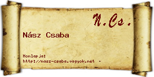 Nász Csaba névjegykártya